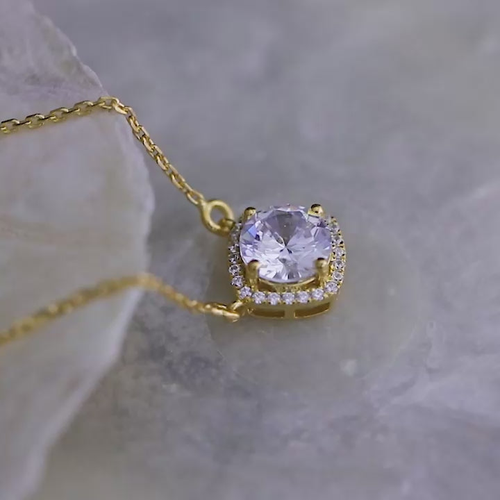 Silver Solitaire Pendant Necklace