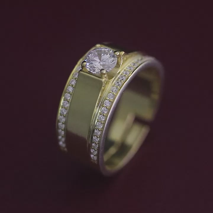 Solitaire Silver Men's Ring