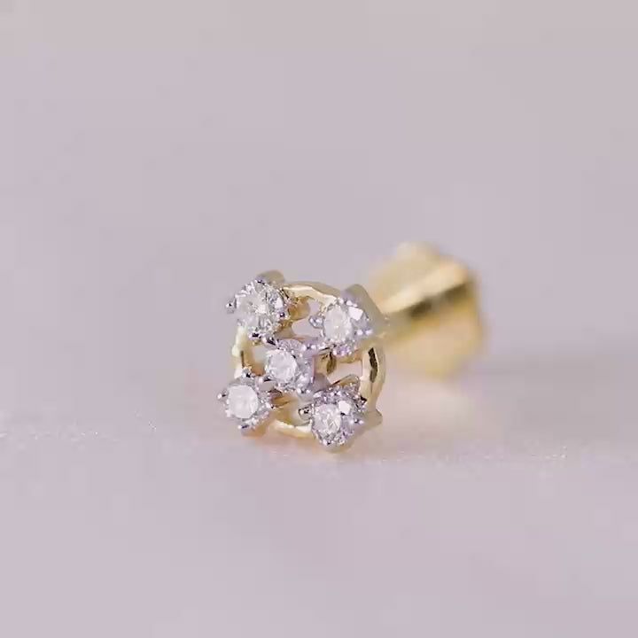 Round Design Diamond Nose Pin