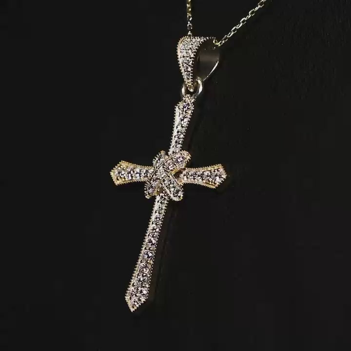 Holy Cross Diamond Pendant Necklace