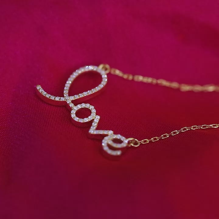 Love Silver Pendant Necklace