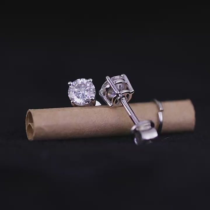 Lab Diamond Gold Stud Earring