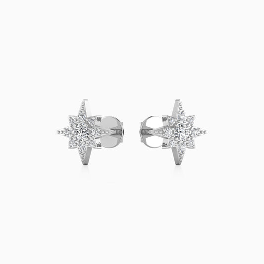 Starburst Silver Stud Earring