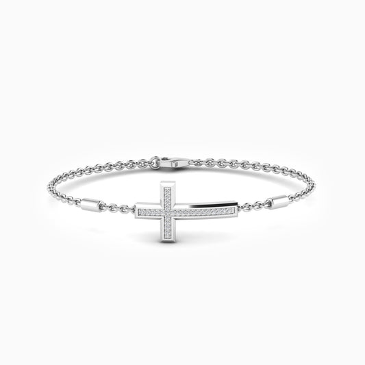 Aesthetic Silver Cross Bracelet
